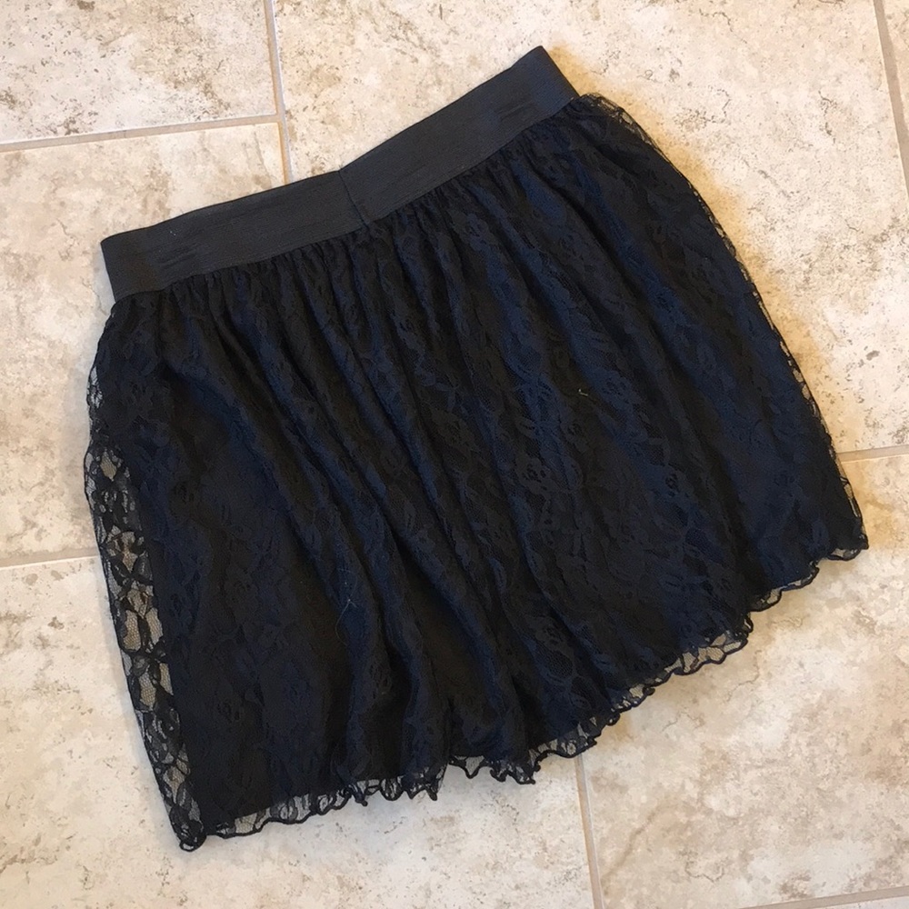 Black Flurish Lacy skirt